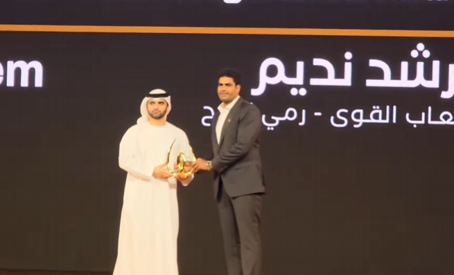 Pakistan’s javelin star Arshad Nadeem receives Global Breakthrough Athlete award 